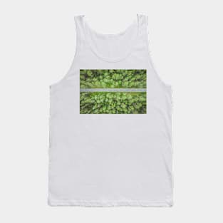 Empty straight road through the forest top down aerial view Tank Top